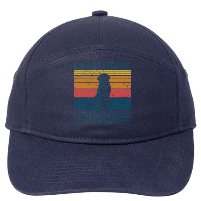 Dog Golden Dad Vintage Golden Retriever Dad 7-Panel Snapback Hat