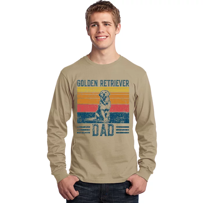 Dog Golden Dad Vintage Golden Retriever Dad Long Sleeve Shirt