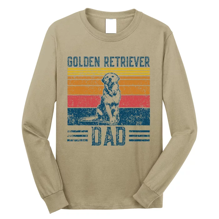 Dog Golden Dad Vintage Golden Retriever Dad Long Sleeve Shirt