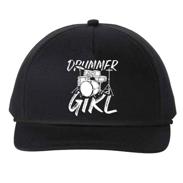 Drummer Girl Drum Kit Snapback Five-Panel Rope Hat