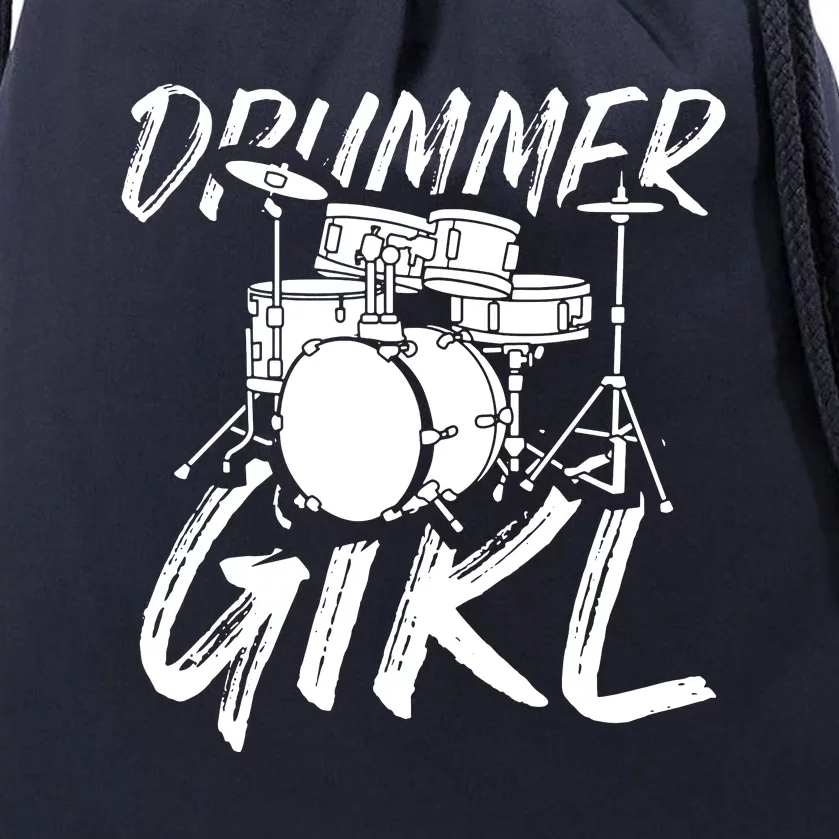 Drummer Girl Drum Kit Drawstring Bag