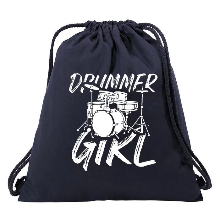 Drummer Girl Drum Kit Drawstring Bag