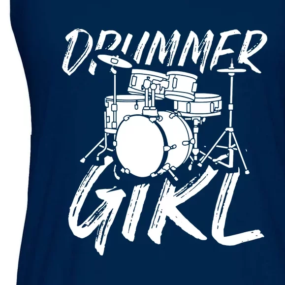 Drummer Girl Drum Kit Ladies Essential Flowy Tank