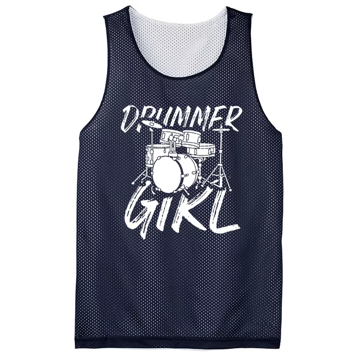 Drummer Girl Drum Kit Mesh Reversible Basketball Jersey Tank