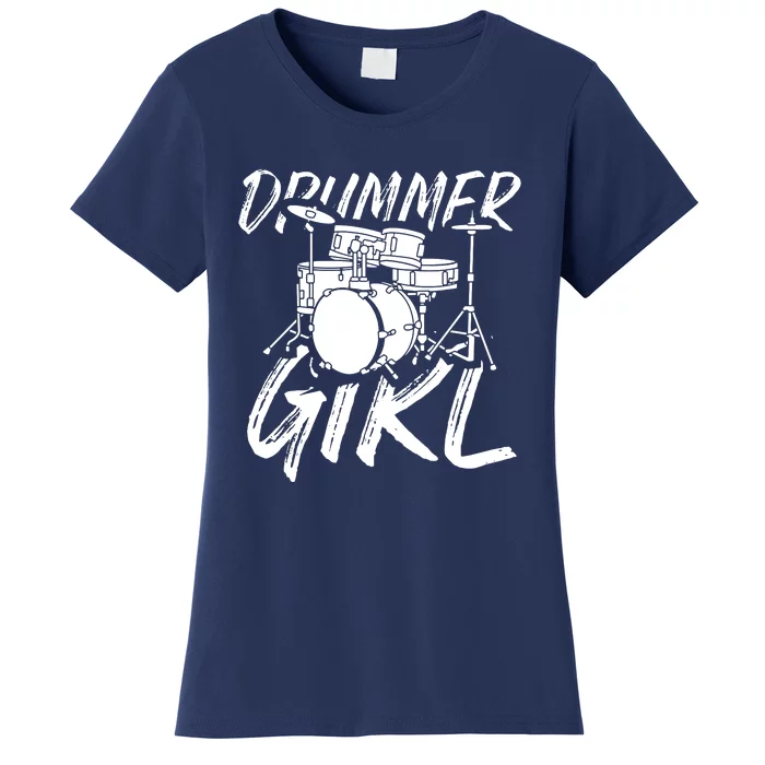 Drummer Girl Drum Kit Women's T-Shirt