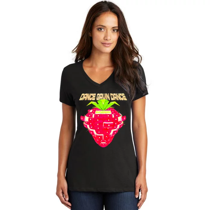 Dance Gavin Dance Synergy Strawberry Women's V-Neck T-Shirt