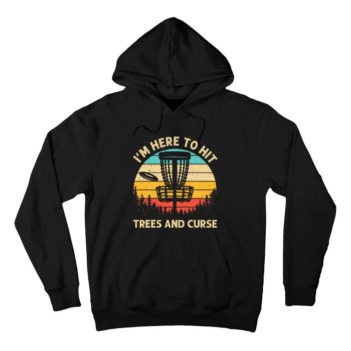 Disc Golf Disc Golf Player Trees Sports Tall Hoodie