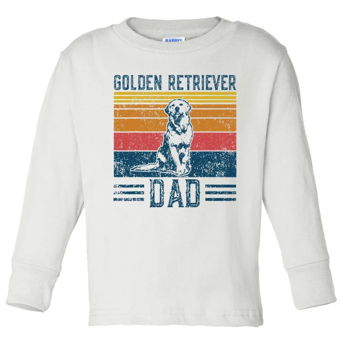 Dog Golden Dad Vintage Golden Retriever Dad Toddler Long Sleeve Shirt