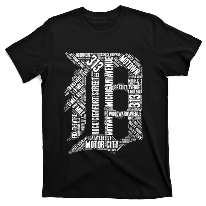 DETROIT 313 INTERSTATE SIGN T SHIRT