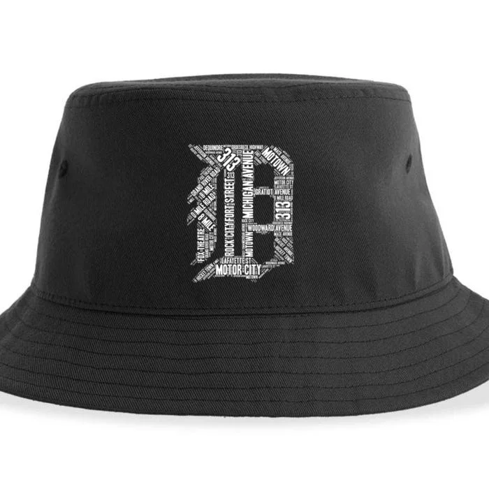 Detroit Graphic D Sustainable Bucket Hat