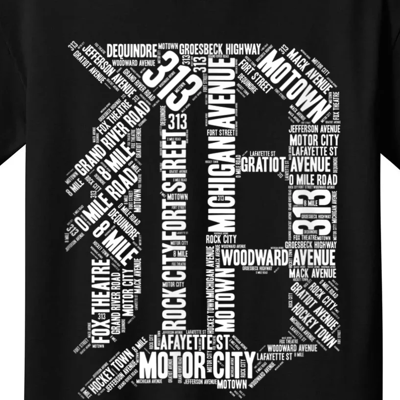 Detroit Graphic D Kids T-Shirt