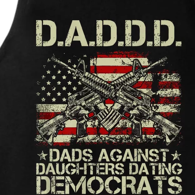 Daddd Gun Dads Against Daughters Dating Democrats Ladies Tri-Blend Wicking Tank