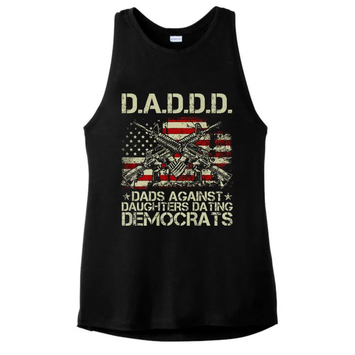 Daddd Gun Dads Against Daughters Dating Democrats Ladies Tri-Blend Wicking Tank