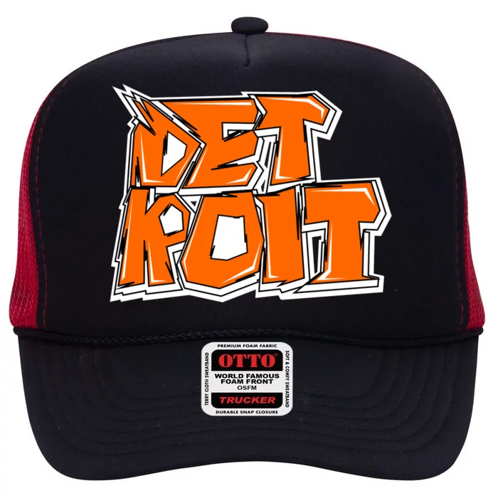 Detroit Graffiti High Crown Mesh Trucker Hat