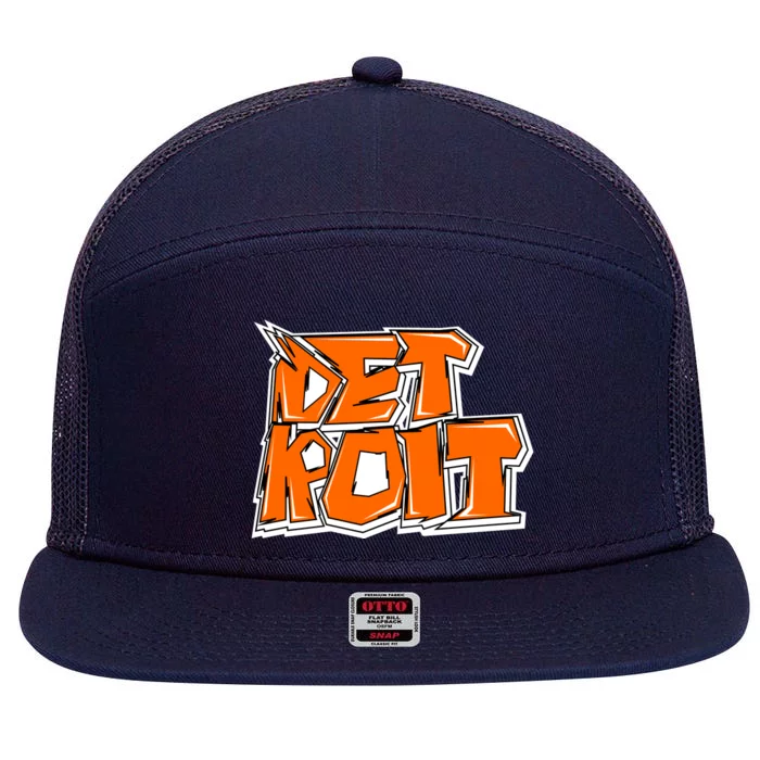 Detroit Graffiti 7 Panel Mesh Trucker Snapback Hat