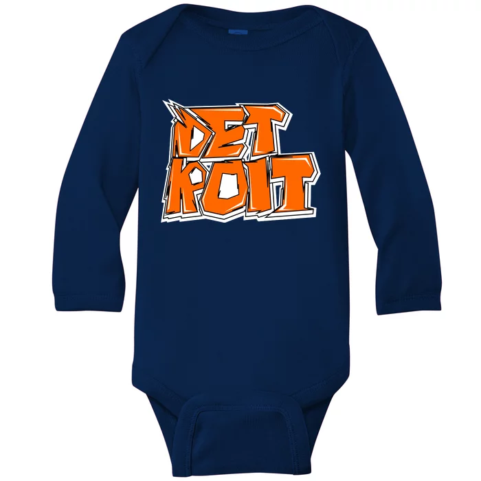 Detroit Graffiti Baby Long Sleeve Bodysuit