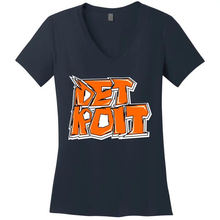 Detroit Graffiti Women's V-Neck T-Shirt