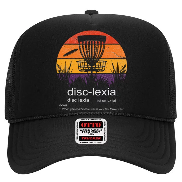 Disc Golf Disclexia Disc Golf Meme Funny Disc Golf High Crown Mesh Trucker Hat