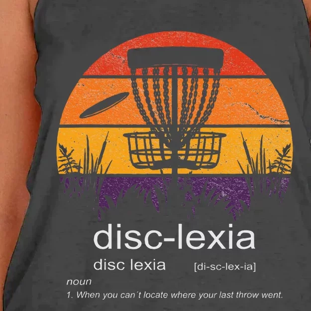 Disc Golf Disclexia Disc Golf Meme Funny Disc Golf Women's Knotted Racerback Tank