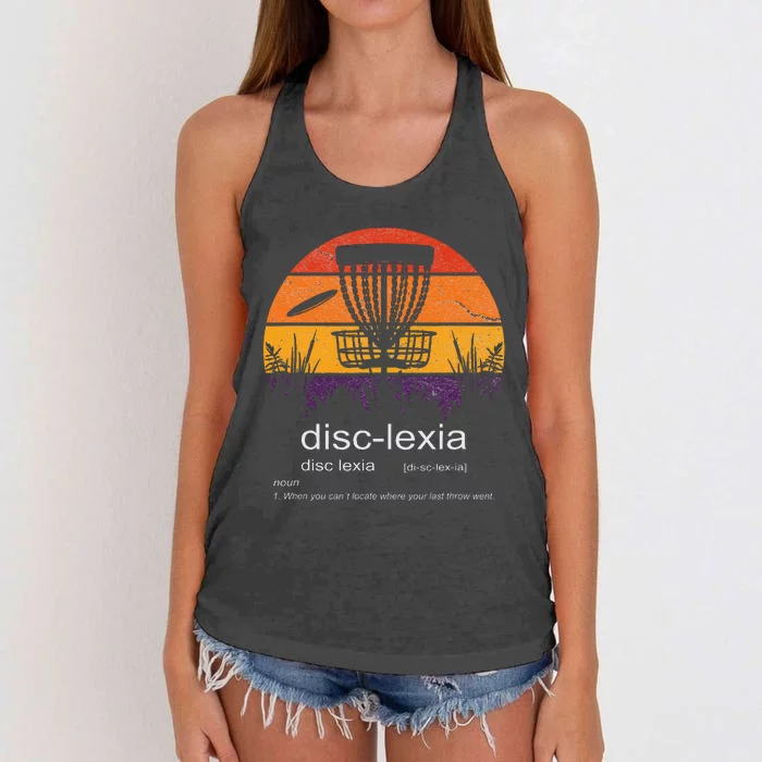 Disc Golf Disclexia Disc Golf Meme Funny Disc Golf Women's Knotted Racerback Tank