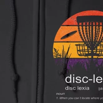 Disc Golf Disclexia Disc Golf Meme Funny Disc Golf Full Zip Hoodie