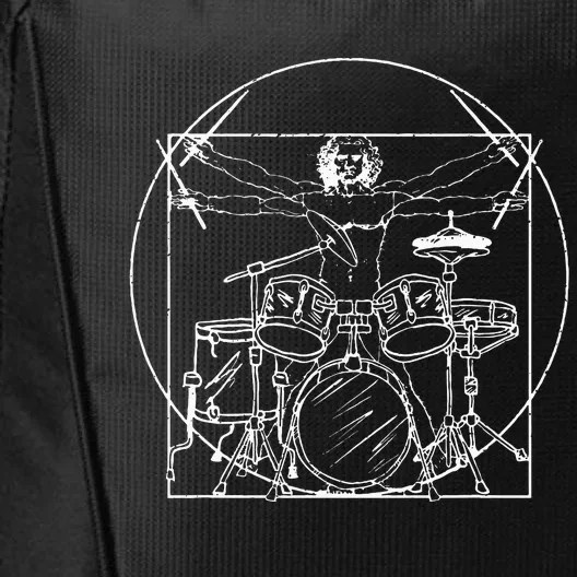 Drummer Gift Da Vinci Drums Drawing Present for Music Fans City Backpack