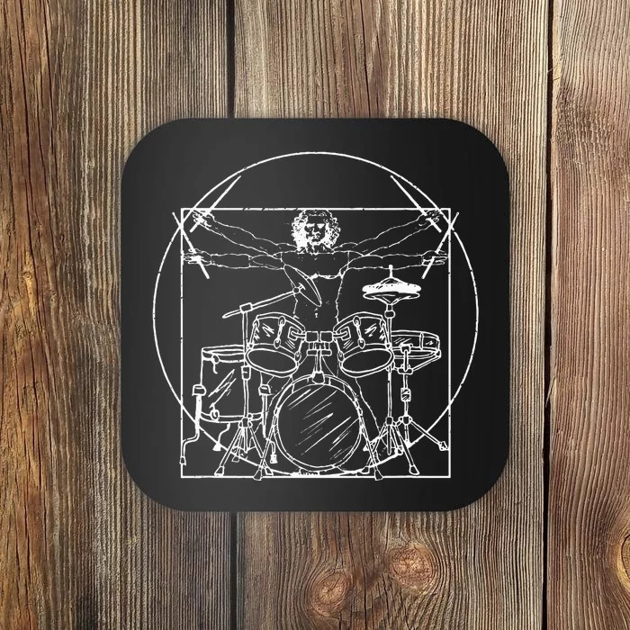 Drummer Gift Da Vinci Drums Drawing Present for Music Fans Coaster