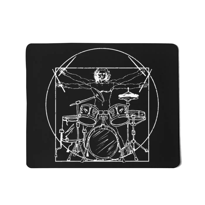 Drummer Gift Da Vinci Drums Drawing Present for Music Fans Mousepad