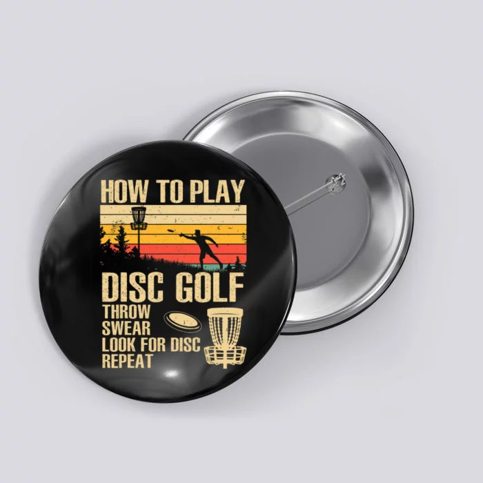 Disc Golf Design Disc Golfer Disc Golf Player Button