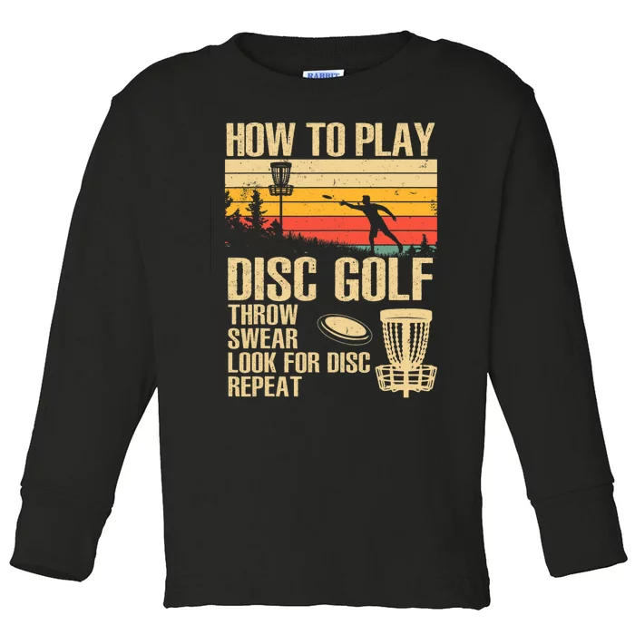 Disc Golf Design Disc Golfer Disc Golf Player Toddler Long Sleeve Shirt