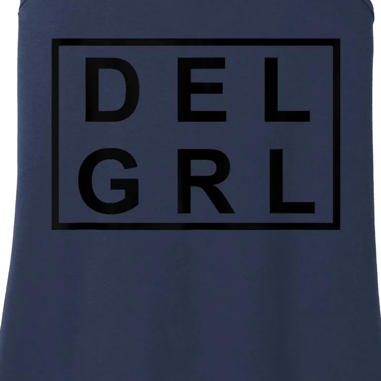 DEL GRL Delaware Girl Simple Black Design Ladies Essential Tank