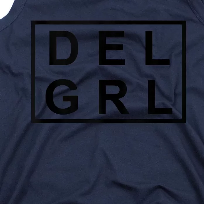 DEL GRL Delaware Girl Simple Black Design Tank Top