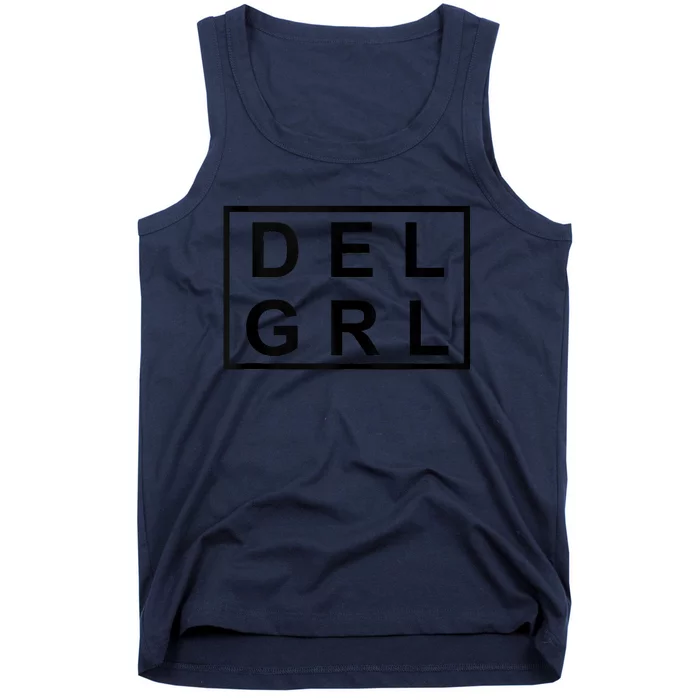 DEL GRL Delaware Girl Simple Black Design Tank Top