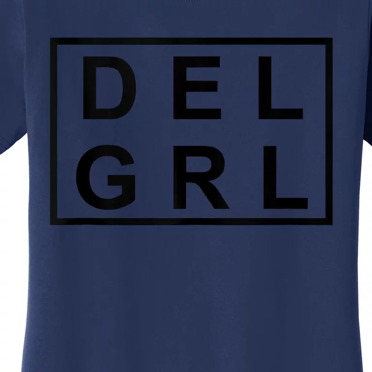 DEL GRL Delaware Girl Simple Black Design Women's T-Shirt