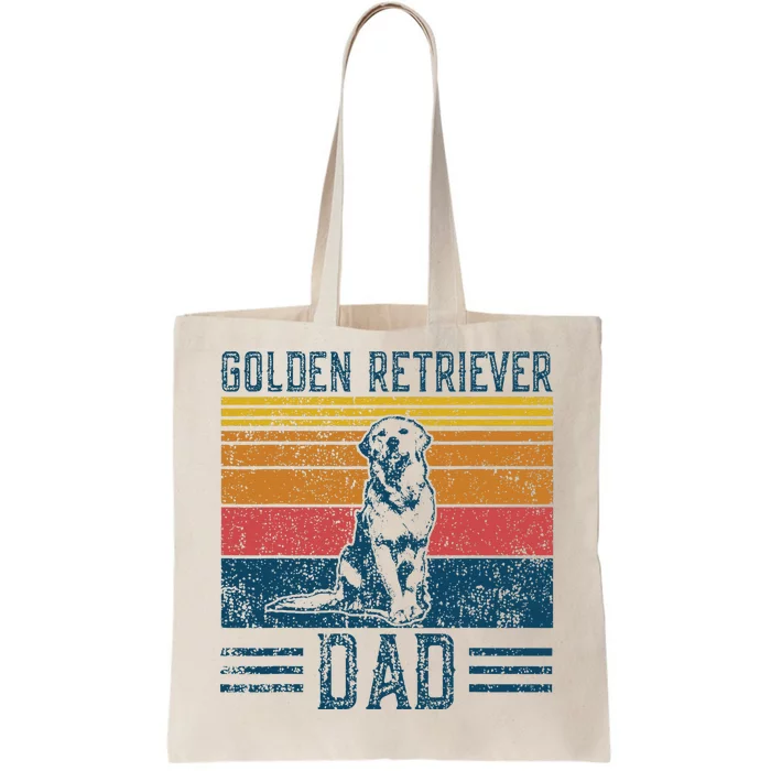 Dog Golden Dad Vintage Golden Retriever Dad Tote Bag