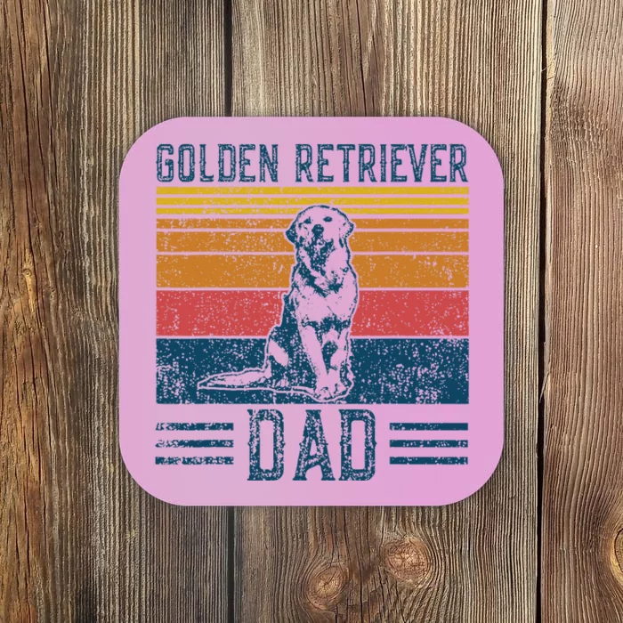 Dog Golden Dad Vintage Golden Retriever Dad Coaster