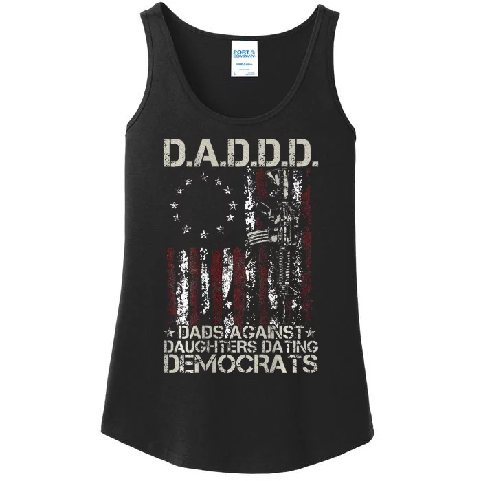 Daddd Gun Dads Against Daughters Dating Democrats Ladies Essential Tank