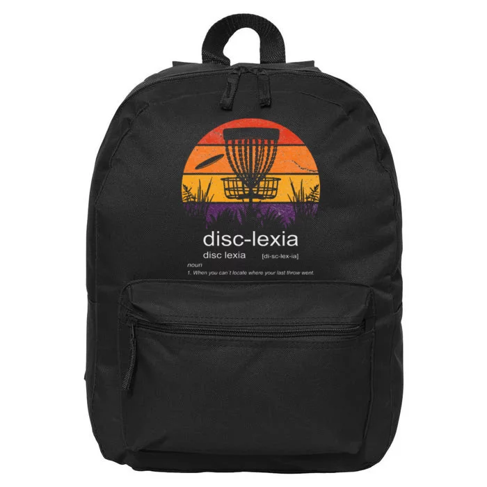 Disc Golf disclexia disc golf meme funny disc golf 16 in Basic Backpack