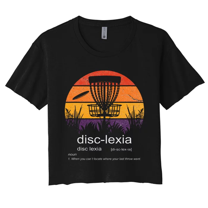 Disc Golf disclexia disc golf meme funny disc golf Women's Crop Top Tee