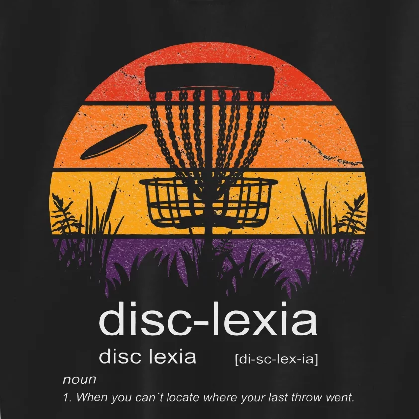 Disc Golf disclexia disc golf meme funny disc golf Kids Sweatshirt