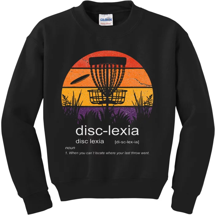 Disc Golf disclexia disc golf meme funny disc golf Kids Sweatshirt