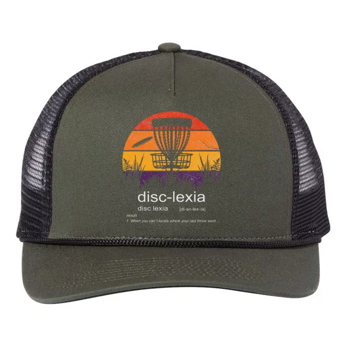 Disc Golf Disclexia Disc Golf Meme Funny Disc Golf Retro Rope Trucker Hat Cap