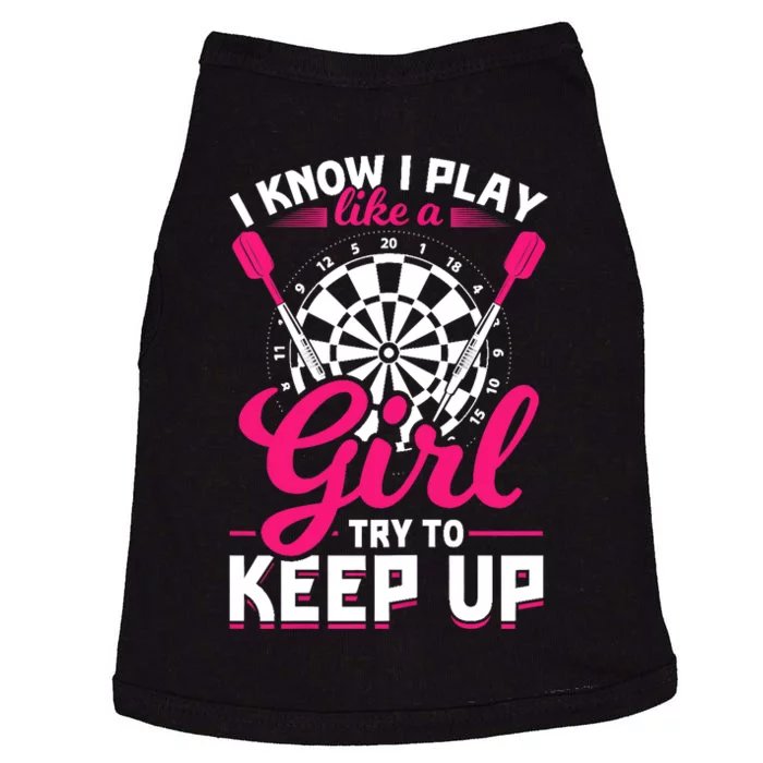 Darts Girl Dart Lover Woman Doggie Tank