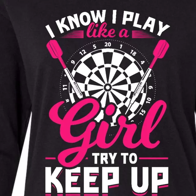 Darts Girl Dart Lover Woman Womens Cotton Relaxed Long Sleeve T-Shirt