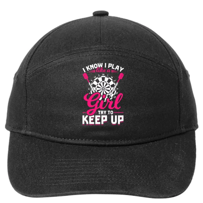 Darts Girl Dart Lover Woman 7-Panel Snapback Hat