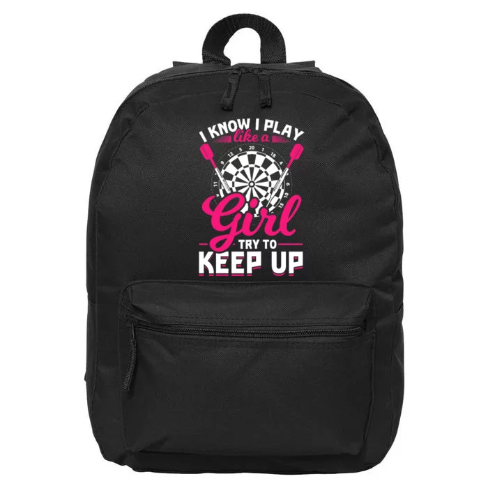 Darts Girl Dart Lover Woman 16 in Basic Backpack