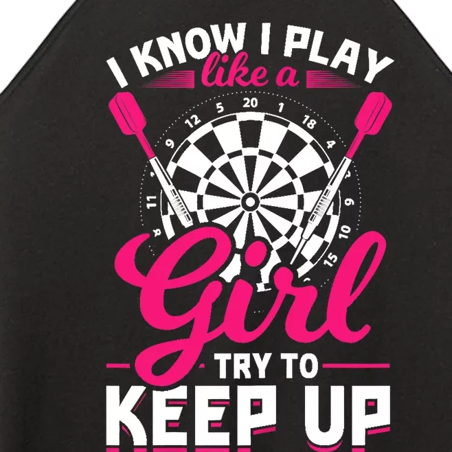 Darts Girl Dart Lover Woman Women’s Perfect Tri Rocker Tank