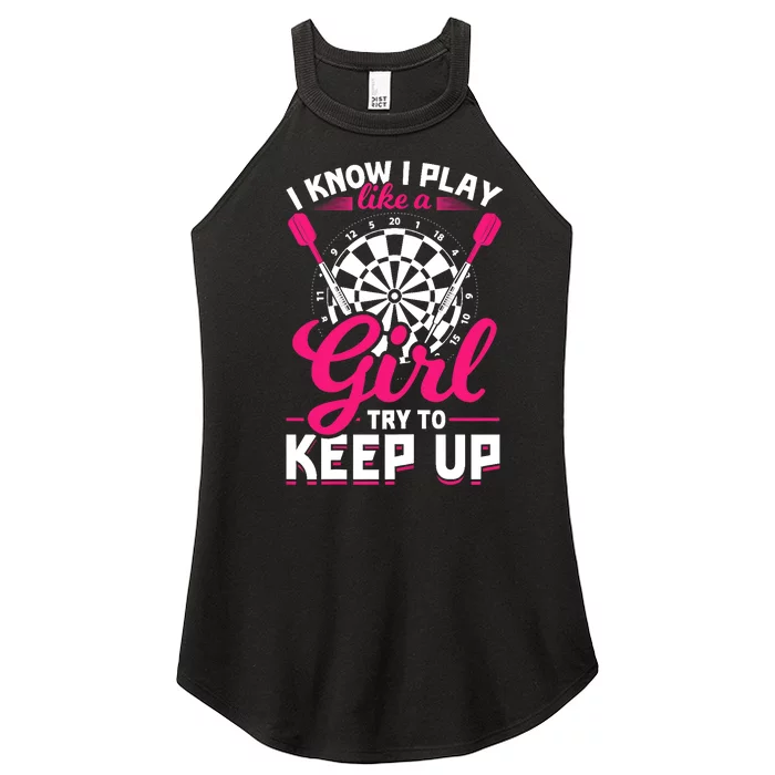 Darts Girl Dart Lover Woman Women’s Perfect Tri Rocker Tank