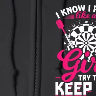 Darts Girl Dart Lover Woman Full Zip Hoodie