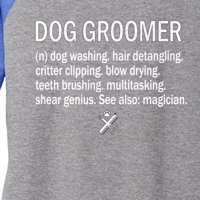 Dog Groomer Definition Pet Groomer Puppy Grooming Dog Salon Gift Women's Tri-Blend 3/4-Sleeve Raglan Shirt